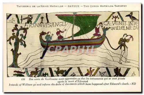 Cartes postales Bayeux Tapisserie de la reine Mathilde Des amis de Guillaume vont apprendre au duc des evenement