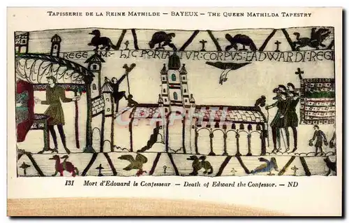 Cartes postales Bayeux Tapisserie de la reine Mathilde Mort d&#39Edouard le confesseur
