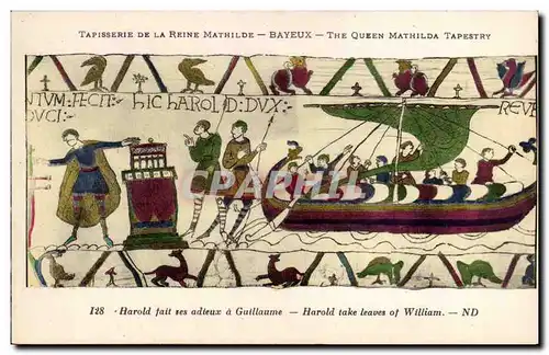 Ansichtskarte AK Bayeux Tapisserie de la reine Mathilde Harold fait ses adieux a Guillaume