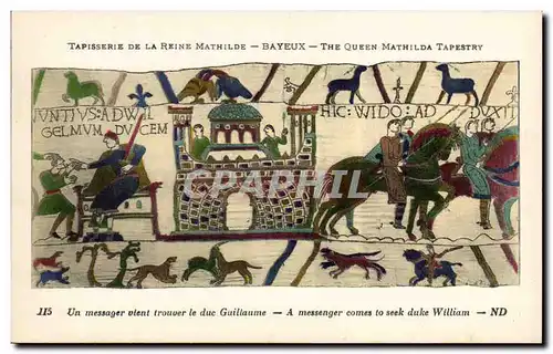 Cartes postales Bayeux Tapisserie de la Reine Un messager vient trouver le duc Guillaume