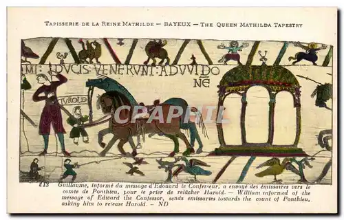 Ansichtskarte AK Bayeux Tapisserie de la Reine Guillaume informe du message d&#39Edouard le confesseur