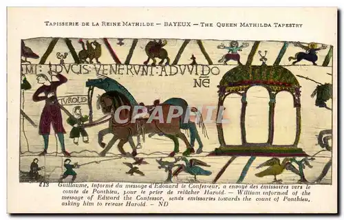 Cartes postales Bayeux Tapisserie de la Reine Guillaume informe du message d&#39Edouard le confesseur