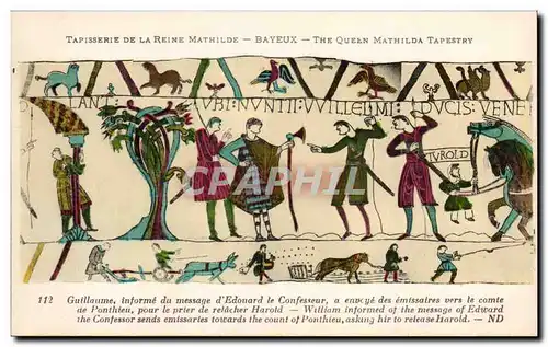 Ansichtskarte AK Bayeux Tapisserie de la Reine Guillaume informe du message d&#39Edouard le confesseur