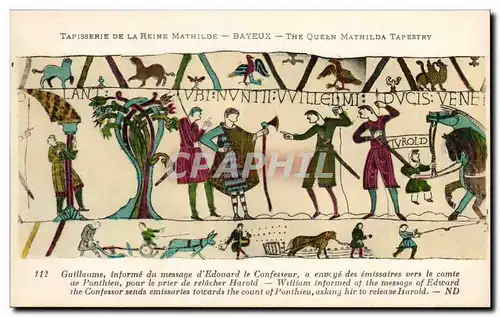 Cartes postales Bayeux Tapisserie de la Reine Guillaume informe du message d&#39Edouard le confesseur