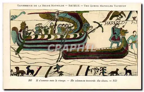 Cartes postales Bayeux Tapisserie de la Reine Il s&#39avance vers le rivage