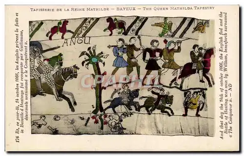 Ansichtskarte AK Bayeux Tapisserie de la Reine 14 octobre 1066 les Anglais prirent la fuite Hastings