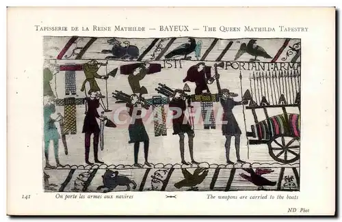 Cartes postales Bayeux Tapisserie de la Reine Mathilde On porte les armes aux navires