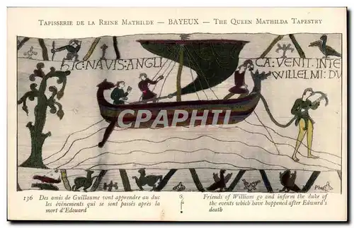 Ansichtskarte AK Bayeux Tapisserie de la Reine Mathilde Des amis de Guillaume vont apprendre au duc les evenement