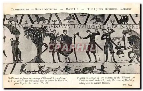 Cartes postales Bayeux Tapisserie de la Reine Mathilde Guillaume informe du message d&#39Edouard le confesseur
