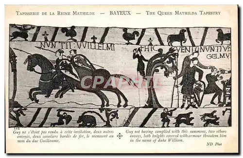 Ansichtskarte AK Bayeux Tapisserie de la Reine Mathilde Guy ne s&#39est pas rendu a cette invitation