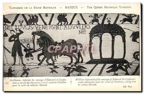 Ansichtskarte AK Bayeux Tapisserie de la Reine Mathilde Guillaume informe du message d&#39Edouard le confesseur