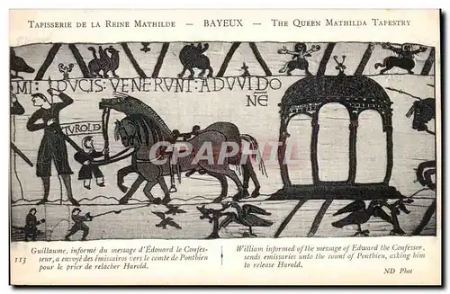 Cartes postales Bayeux Tapisserie de la Reine Mathilde Guillaume informe du message d&#39Edouard le confesseur