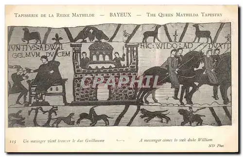 Ansichtskarte AK Bayeux Tapisserie de la Reine Mathilde Un messager vient trouver le duc Guillaume