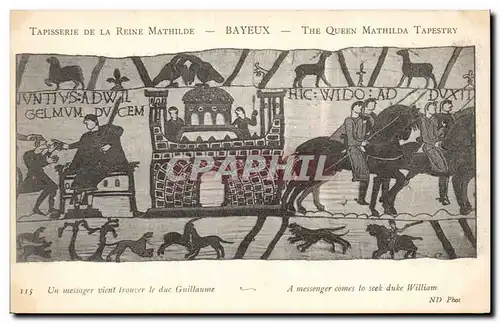 Cartes postales Bayeux Tapisserie de la Reine Mathilde Un messager vient trouver le duc Guillaume