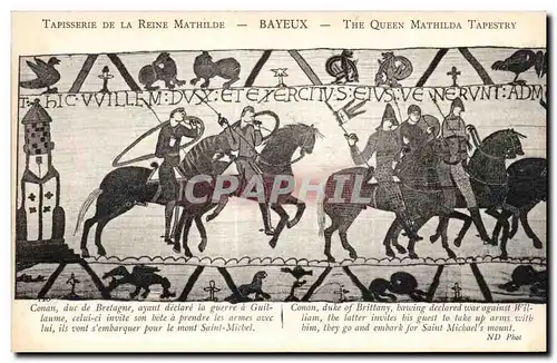 Cartes postales Bayeux Tapisserie de la Reine Mathilde Conan duc de Bretagne ayant declare la guerre a Guillaume