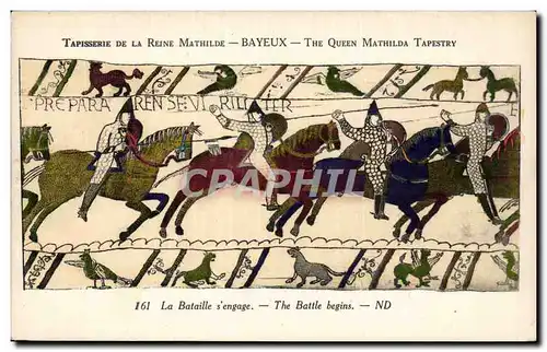 Cartes postales Bayeux Tapisserie de la Reine Mathilde La bataille s&#39engage