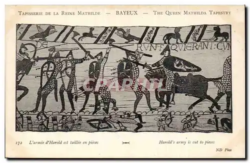Cartes postales Bayeux Tapisserie de la Reine Mathilde L&#39armee d&#39Harold est taillee en pieces