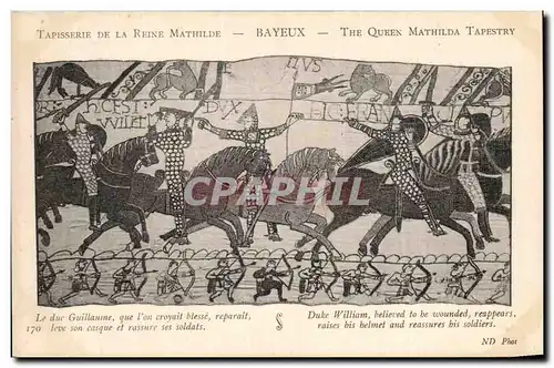 Cartes postales Bayeux Tapisserie de la Reine Mathilde Le duc Guillaume que l&#39on croyait blesse reparait