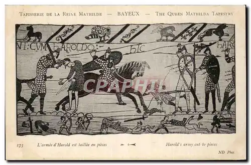 Cartes postales Bayeux Tapisserie de la Reine Mathilde L&#39armee d&#39Harold est taillee en pieces