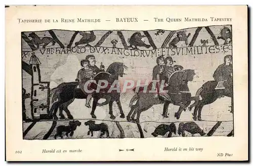 Cartes postales Bayeux Tapisserie de la Reine Harold est en marche