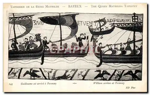 Cartes postales Bayeux Tapisserie de la Reine Mathilde Guillaume est arrive a Pevensey