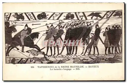 Cartes postales Bayeux Tapisserie de la Reine Mathilde La bataille s&#39engage