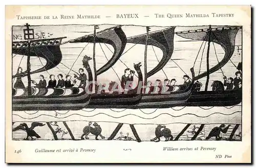 Cartes postales Bayeux Tapisserie de la Reine Mathilde Guillaume est arrive a Pevensey