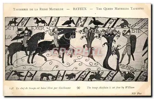 Cartes postales Bayeux Tapisserie de la Reine Mathilde le chef de troupe est liasse libre par Guillaume