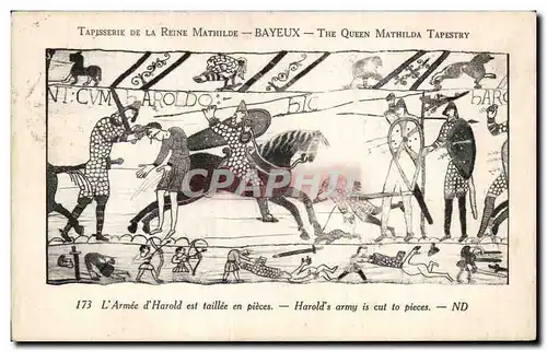 Cartes postales Bayeux Tapisserie de la Reine Mathilde L&#39armee d&#39Harold est taillee en pieces