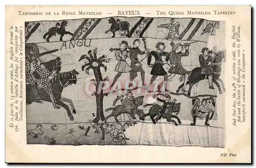 Cartes postales Bayeux Tapisserie de la Reine Mathilde 14 octobre 1066 les Anglais prirent la fuite