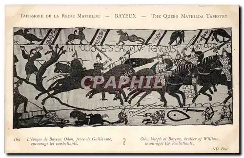 Cartes postales Bayeux Tapisserie de la Reine Mathilde L&#39eveque de Bayeux Odon frere de Guillaume encourage l