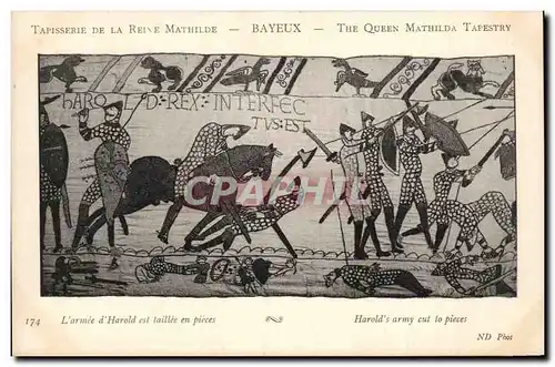 Cartes postales Bayeux Tapisserie de la Reine Mathilde L&#39armee d&#39Harold est taillee en pieces