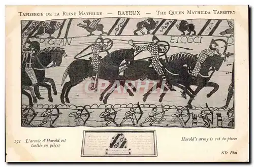 Cartes postales Bayeux Tapisserie de la Reine Mathilde L&#39armee d&#39Harold est taillee en pieces