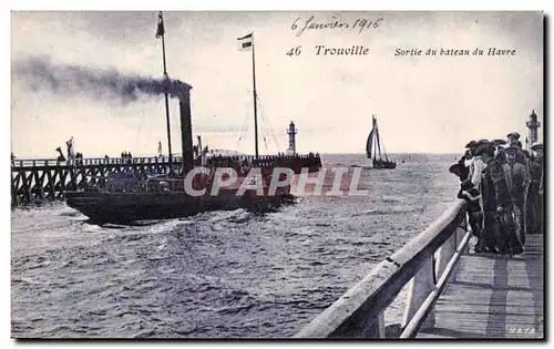 Ansichtskarte AK Trouville Left the boat of Le Havre