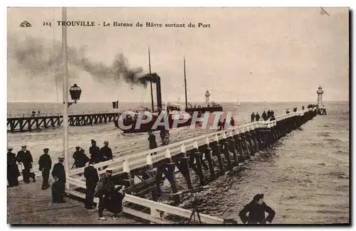 Ansichtskarte AK Trouville Le bateau du Havre sortant du port