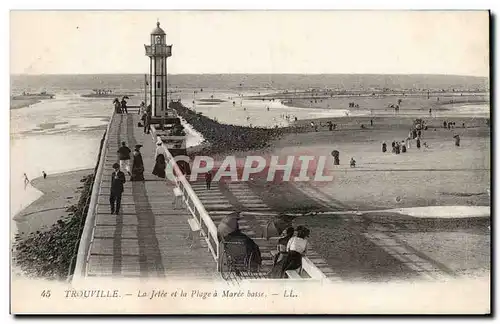 Ansichtskarte AK Trouville La jetee et la plage a maree basse