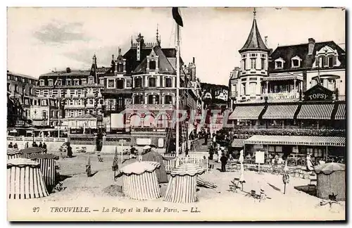 Cartes postales Trouville La plage et la rue de Paris