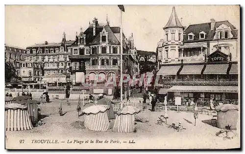 Ansichtskarte AK Trouville La plage et la rue de Paris