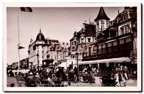 Moderne Karte Trouville Reine des plages Les planches