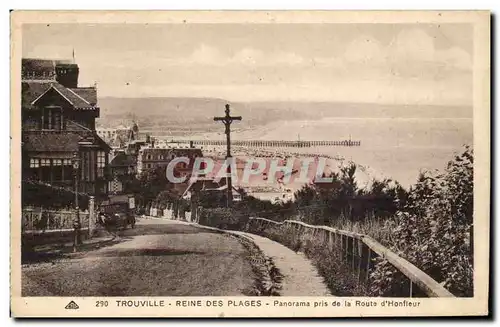 Cartes postales Trouville Reine des plages Panorama pris de la route d&#39Honfleur