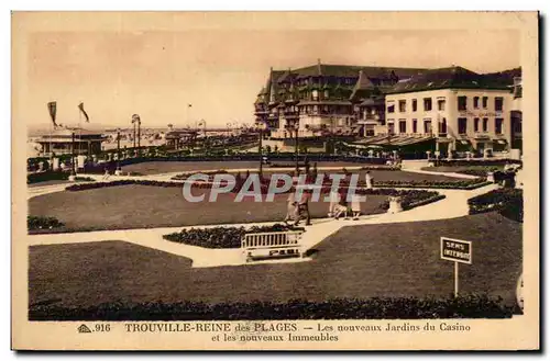 Cartes postales Trouville Reine des plages Les nouveaux jardins du casino et les nouveaux immeubles