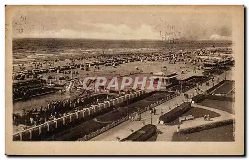 Cartes postales Trouville Reine des plages Vue generale la plage et la piscine