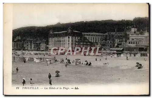 Ansichtskarte AK Trouville Les hotels et la plage