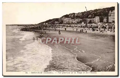 Ansichtskarte AK Trouville Vue generale de la plage et les chalets