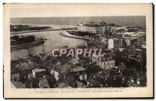 Cartes postales Trouville La reine des plages Le casino l&#39embouchure de la Touques