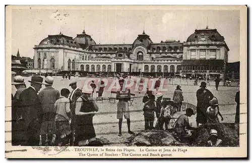 Cartes postales Trouville Reine des plages Le casino et jeux de plage