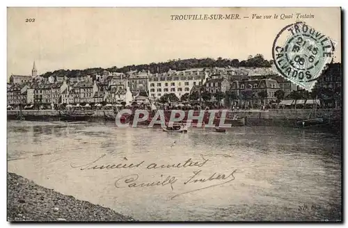 Ansichtskarte AK Trouville La reine des plages Vue sur le quai Tostain