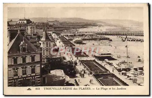 Ansichtskarte AK Trouville La reine des plages La plage et les jardins