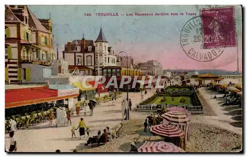 Cartes postales Trouville Les nouveaux jardins vers le Topsy