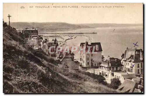 Cartes postales Trouville Reine des plages Panorama pris de la route d&#39Honfleur